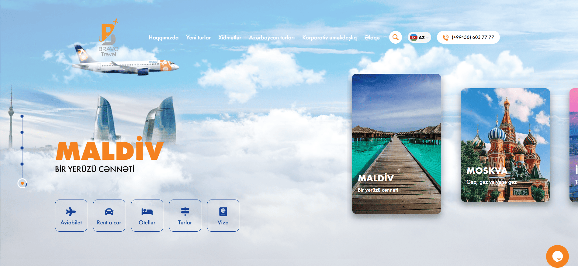 Bravo Travel-vebsite-sekili